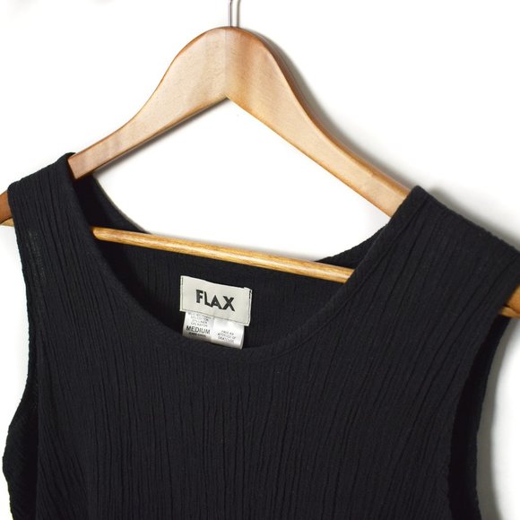 FLAX Linen Blend Black Sleeveless Tank Top Medium - Picture 7 of 8